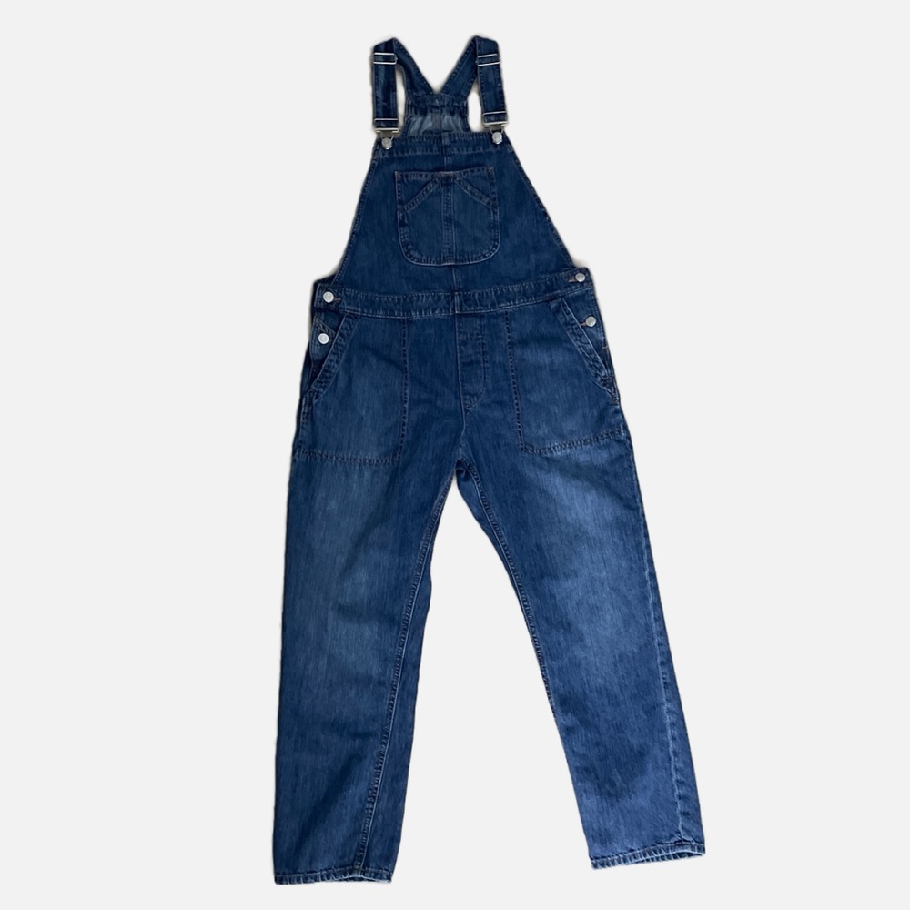 Gap Cropped Slouch Overalls Denim Jeans Medium‎ Indigo